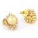 Golden South Sea Shell Pearl And CZ Earrings In 18K Gold Over Sterling
Silver 10mm