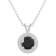7mm Round Black Onyx 1/8 ctw Diamond Rhodium Over Sterling Silver Halo
Pendant with Chain