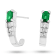 1.35ctw Emerald and Diamond J Hoop Earrings in 14k White Gold