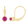 4mm Round Ruby 14k Yellow Gold Drop Earrings