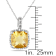 Citrine And Diamond Halo Pendant In Sterling Silver 4.10ctw