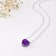 Amethyst 2.8ct Heart Shape Pendant Necklace with Matching Enamel Bezel Setting