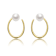 Freshwater Pearl Halo Drop Earrings In 14K Gold Over Sterling Silver