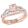 Morganite and Diamond 10K Rose Gold Ring 0.99ctw