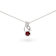 Natural Red Garnet Sterling Silver Round Shape Pendant with Chain