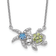 Rhodium Over Sterling Silver Peridot and Light Swiss Blue Topaz Turtle
Starfish Necklace