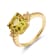 Asscher Cut Lab Created Yellow Sapphire with White Topaz 18K Yellow Gold
Over Sterling Silver Ring