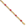 14k Yellow Gold and Rhodium Over 14k Yellow Gold Diamond and Oval Ruby Bracelet