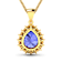 Blue Tanzanite and White Diamond 14K Yellow Gold Pendant with 18 inch
Cable Chain 3.25ctw