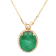 6.35 Ctw Emerald and 0.32 Ctw White Diamond Pendant in 14K YG