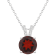 8mm Round Garnet With Diamond Accents Rhodium Over Sterling Silver
Pendant with Chain