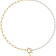 14K Gold Over Brass Initial Pearl Simulant Link Chain Necklace Letter V