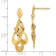14K Yellow Gold Polished and Brushed Post Dangle Chandelier Earrings