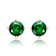 Emerald Color CZ Stud Earrings In 14K Gold Over Brass