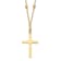 14K Yellow, White and Rose Gold Diamond-cut Beaded Cross Necklace