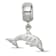Rhodium Over Sterling Silver LogoArt Delta Delta Delta Dolphin on Bead