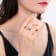 Blue Topaz with White Topaz Accents Sterling Silver Halo with Split
Shank Ring