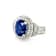 6.35 Ctw Blue Sapphire and 1.34 Ctw White Diamond Ring in 14K WG