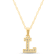 White Diamond Accent 10k Yellow Gold L Initial Pendant With 18” Rope Chain