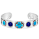 Turquoise And Lapis Lazuli Sterling Silver Cross Cuff Bracelet 7mm 11x11mm