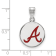Rhodium Over Sterling Silver MLB LogoArt Atlanta Braves Enamel Pendant