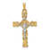 14k Two-tone Gold Polished and Textured Latin Crucifix Pendant