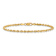 10k Yellow Gold 3mm Diamond-Cut Quadruple Rope Link Bracelet