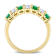 Emerald and Diamond 14K Yellow Gold Semi Eternity Ring 1.14ctw