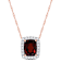 Garnet & Diamond 14K Rose Gold Pendant With Chain 2.44ctw