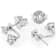 Moissanite Studs With Earring Jackets In Platinum-Enhanced Sterling Silver