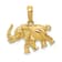 14k Yellow Gold 3D Polished Elephant Pendant
