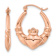 14k Rose Gold Polished 7/8" Claddagh Hoop Earrings