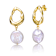 Pear Shape Pearl Twisted Circle Drop Earrings In 14K Gold Over Sterling Silver