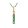 Zambian Emerald 3-Stone Drop Pendant Necklace In 18K Gold Over Sterling
Silver 0.39ctw