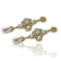 Gold Tone AB Crystal with Pearl Drop Earring