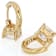 Diamond Simulant Asscher Hoop Earrings In 18K Gold Over Sterling Silver