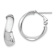 Rhodium Over 14k White Gold 13/16" High Polished Wavy Hoop Earrings