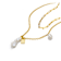 Pear Shape Freshwater Pearl Layered Necklace In 14K Gold Over Sterling Silver