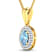 0.51ctw 14K Yellow Gold Oval Aquamarine and White Diamond Pendant with
18 inch Cable Chain
