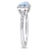Sky Blue Topaz And White Sapphire East-West Halo Ring In Sterling Silver