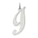 Rhodium Over Sterling Silver Fancy Script Letter I Initial Charm