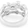 Oval And Round Moissanite Multi-Row Ring In Platinum-Enhanced Sterling Silver