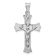 Rhodium Over 14k White Gold Satin, Textured and Diamond-Cut Crucifix Pendant