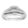 Rhodium Over 14K White Gold Lab Grown Diamond Cluster Engagement Ring 0.508ctw
