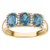 10K Yellow Gold Oval 3-Stone London Blue Topaz and Diamond Ring 1.0ctw