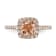 14K Rose Gold Morganite Diamond Halo Engagement Ring 1.09ctw