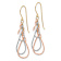 14k Tri-color Gold Diamond-Cut Tear Drop Dangle Earrings