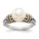 Sterling Silver Antiqued with 14K Accent 8mm Freshwater Cultured Pearl Ring