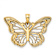 14K Two-tone Gold Diamond-Cut Butterfly Pendant