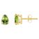 6x4mm Pear Shape Peridot 14k Yellow Gold Stud Earrings